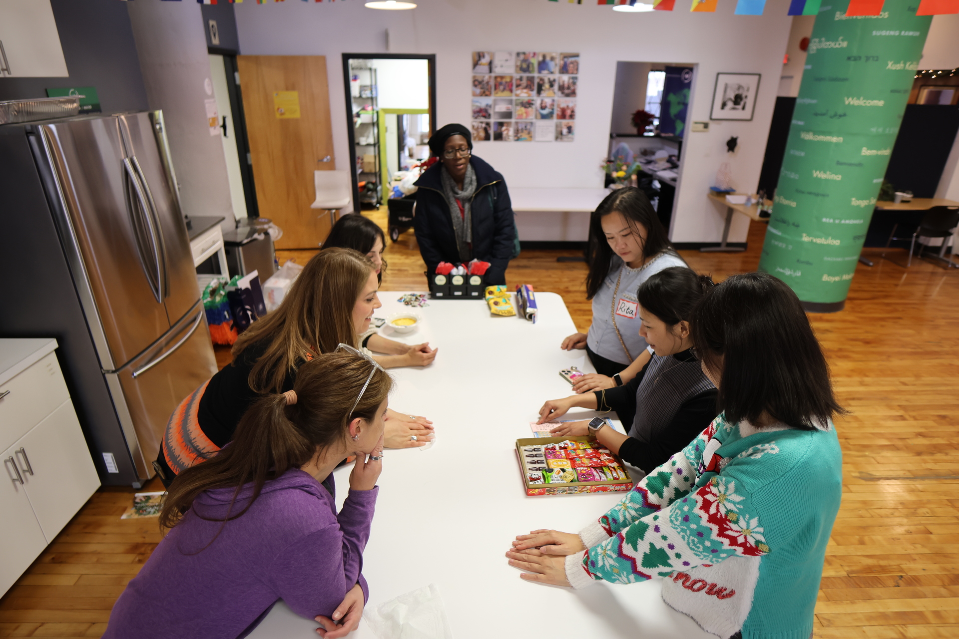 Community members at a workshop event