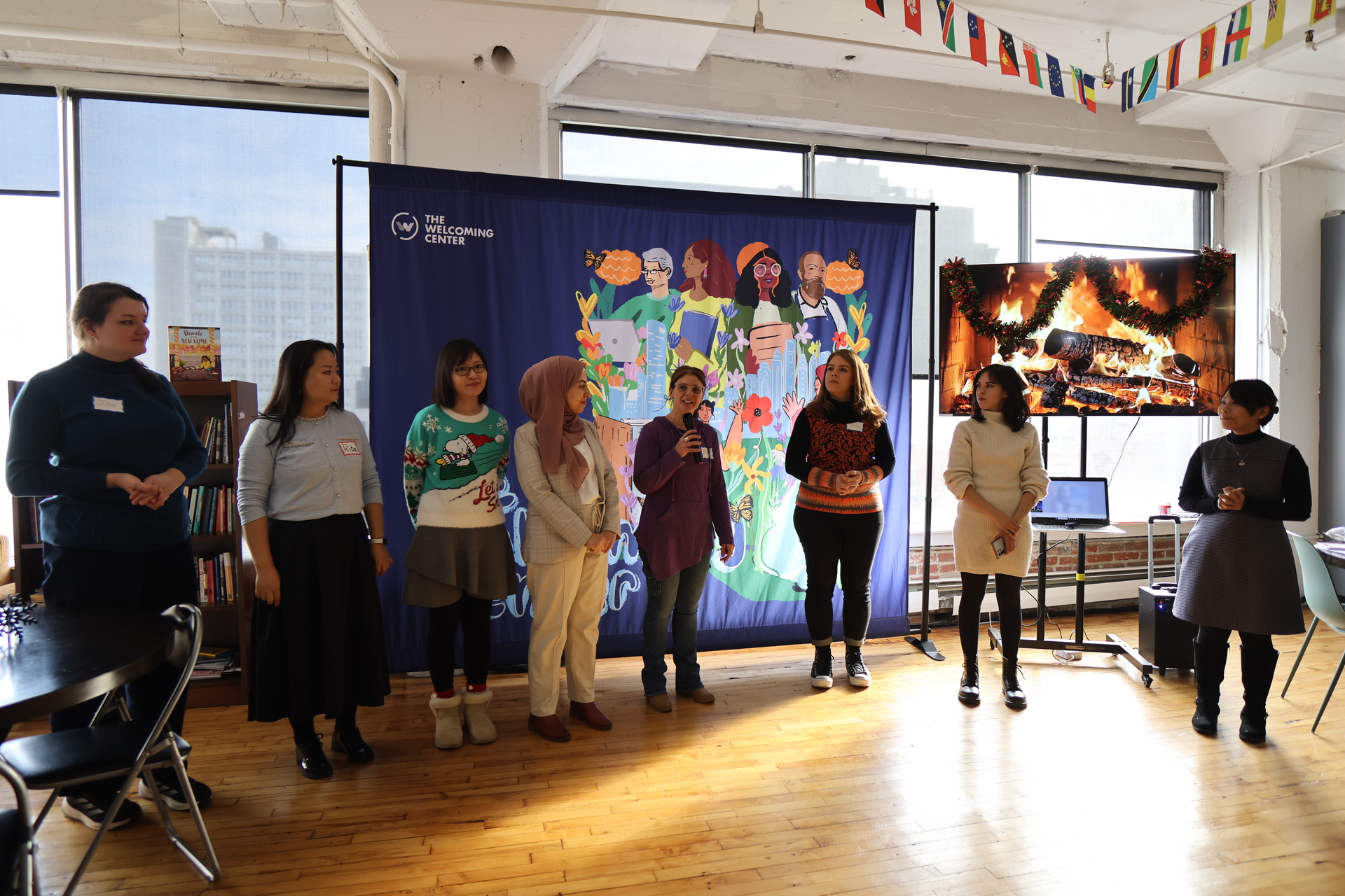 Community members at a festive celebration